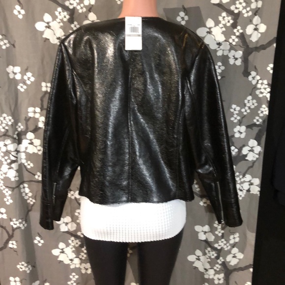 NWT MICHAEL KORS Faux Leather Motorcycle Jacket - Picture 7 of 8